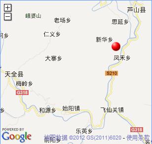 四川芦山、天全两县交界4.2级地震