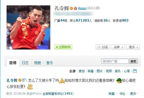 马苏吴奇隆传恋情，孔令辉急忙澄清