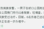 武汉硚口公园疑似一名精神病人持刀伤人 嫌犯有过精