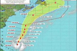 加拿大飓风埃内斯托的路径预测