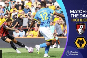 英超联赛伯恩茅斯1-0狼队
